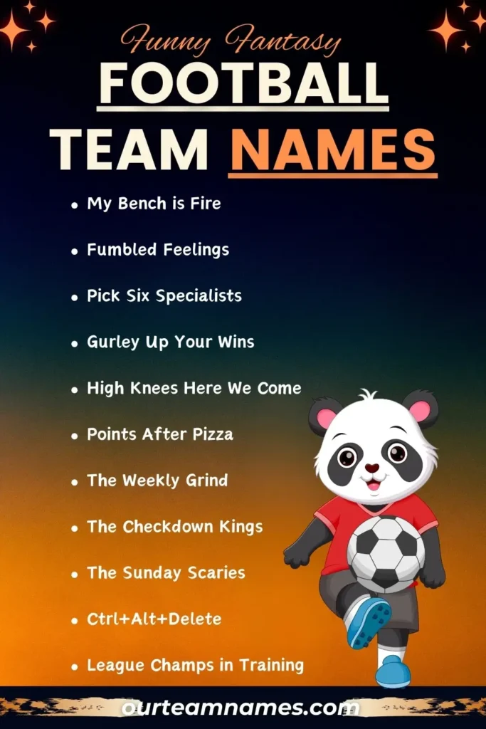 Creative and Fun Couples Fantasy Football Team Names