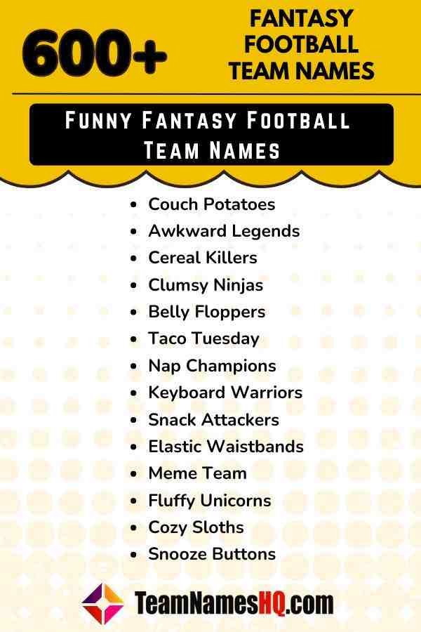 Creative & Funny Fantasy Football League Names You'll Love