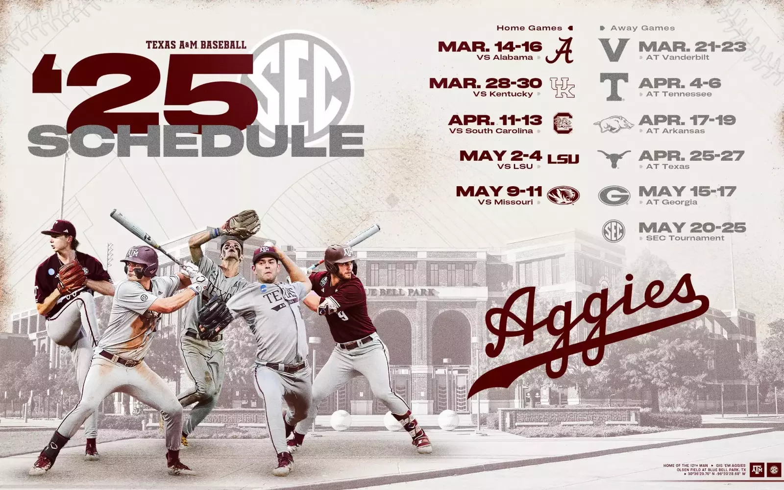 Full 2025 Aggie Baseball Schedule: SEC Matchups and Home Games Revealed
