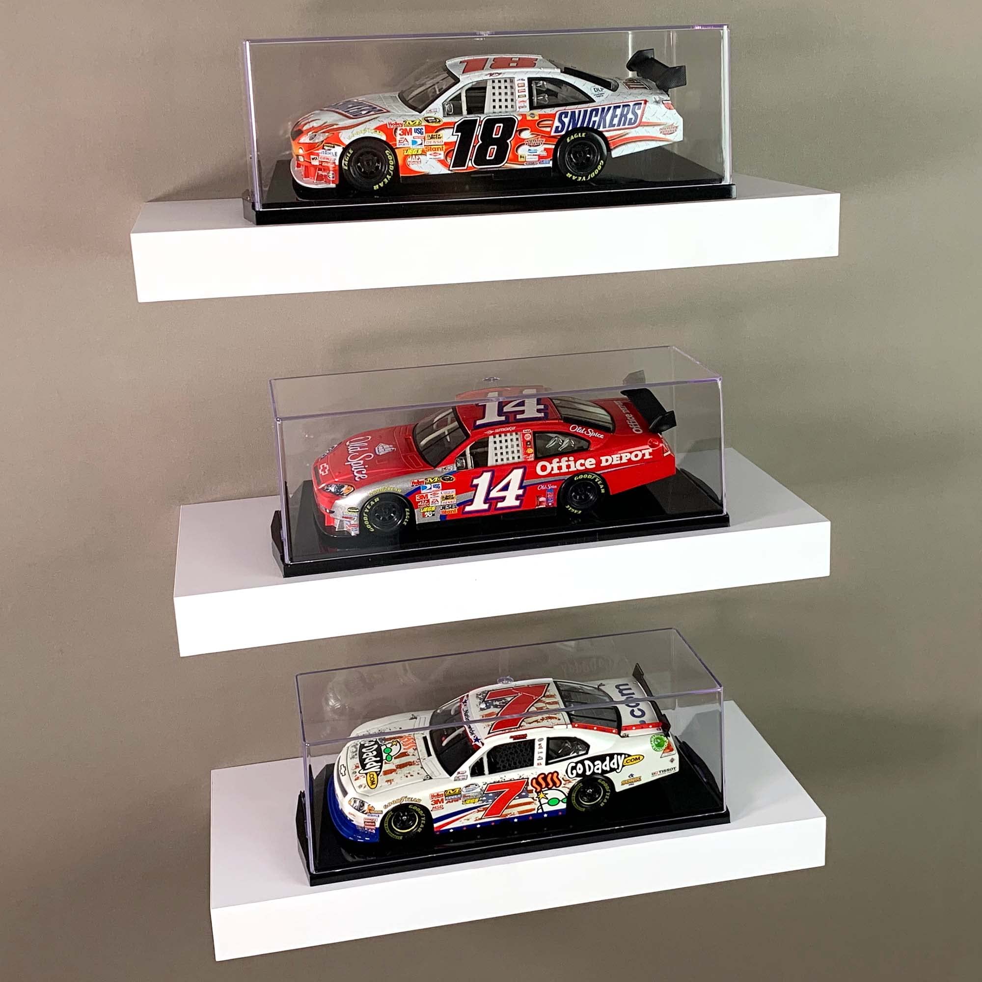 Premium 1/24 NASCAR Diecast Display Case with Clear Acrylic Lid