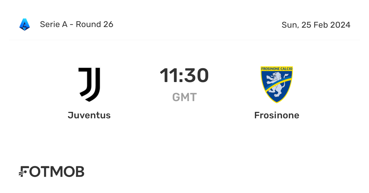 Juventus vs Frosinone Calcio: Head-to-Head and Current Serie A Standings