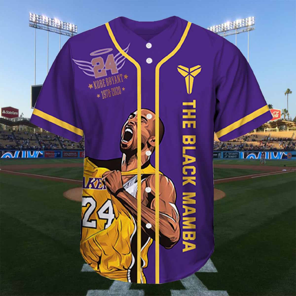 Kobe Bryant Black Mamba Baseball Jersey – Perfect for Lakers Fans