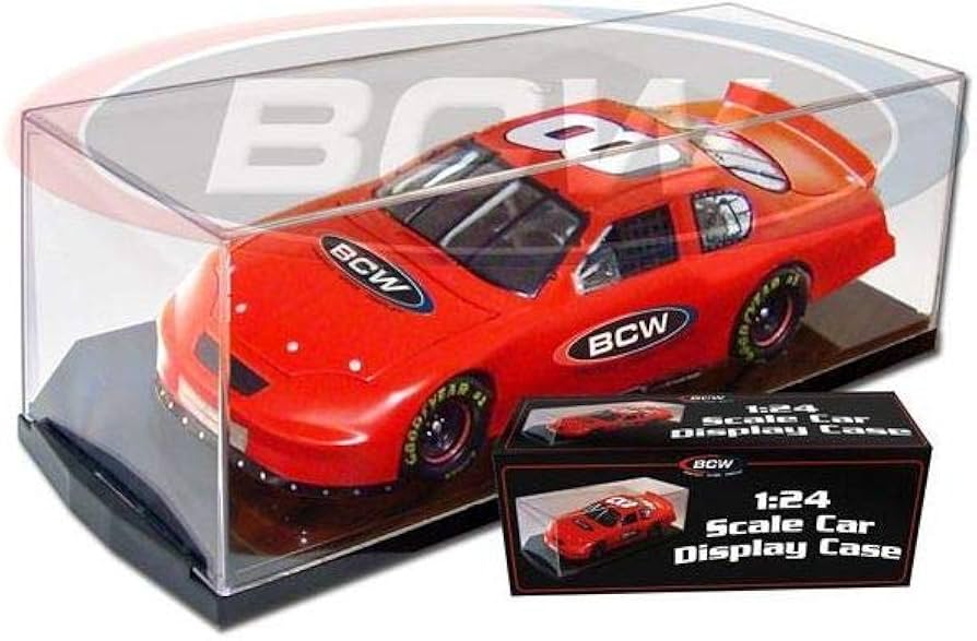 Premium 1/24 NASCAR Diecast Display Case with Clear Acrylic Lid