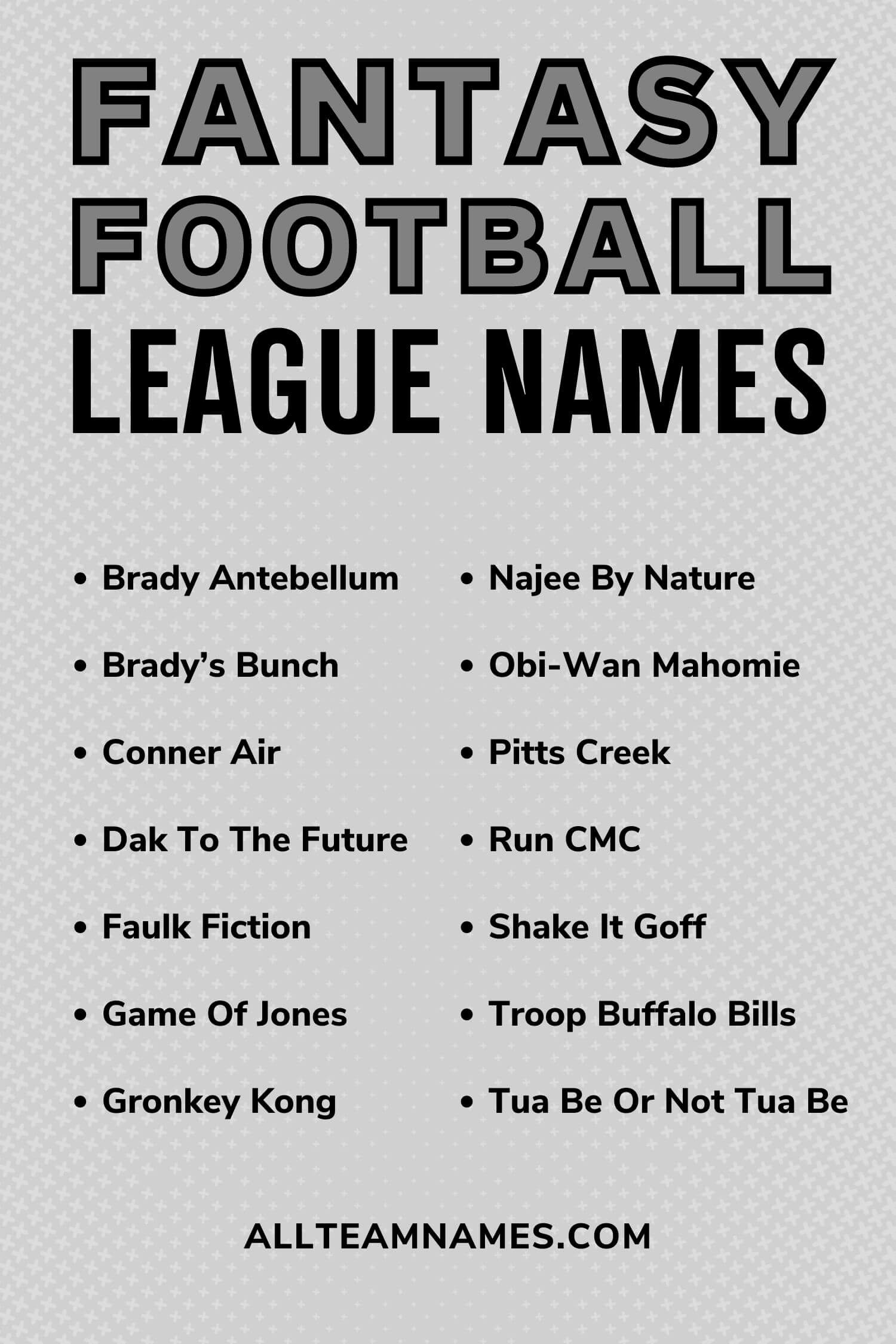 Creative and Fun Couples Fantasy Football Team Names
