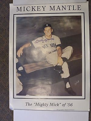 mickey mantle signed poster