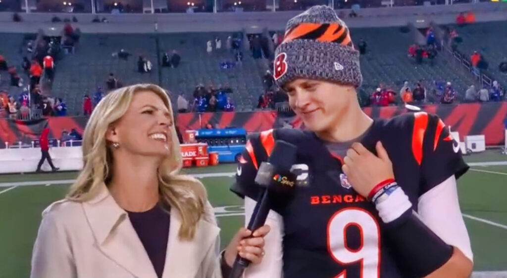 Melissa Stark Interviews Joe Burrow on Bloody Finger and Bengals Victory