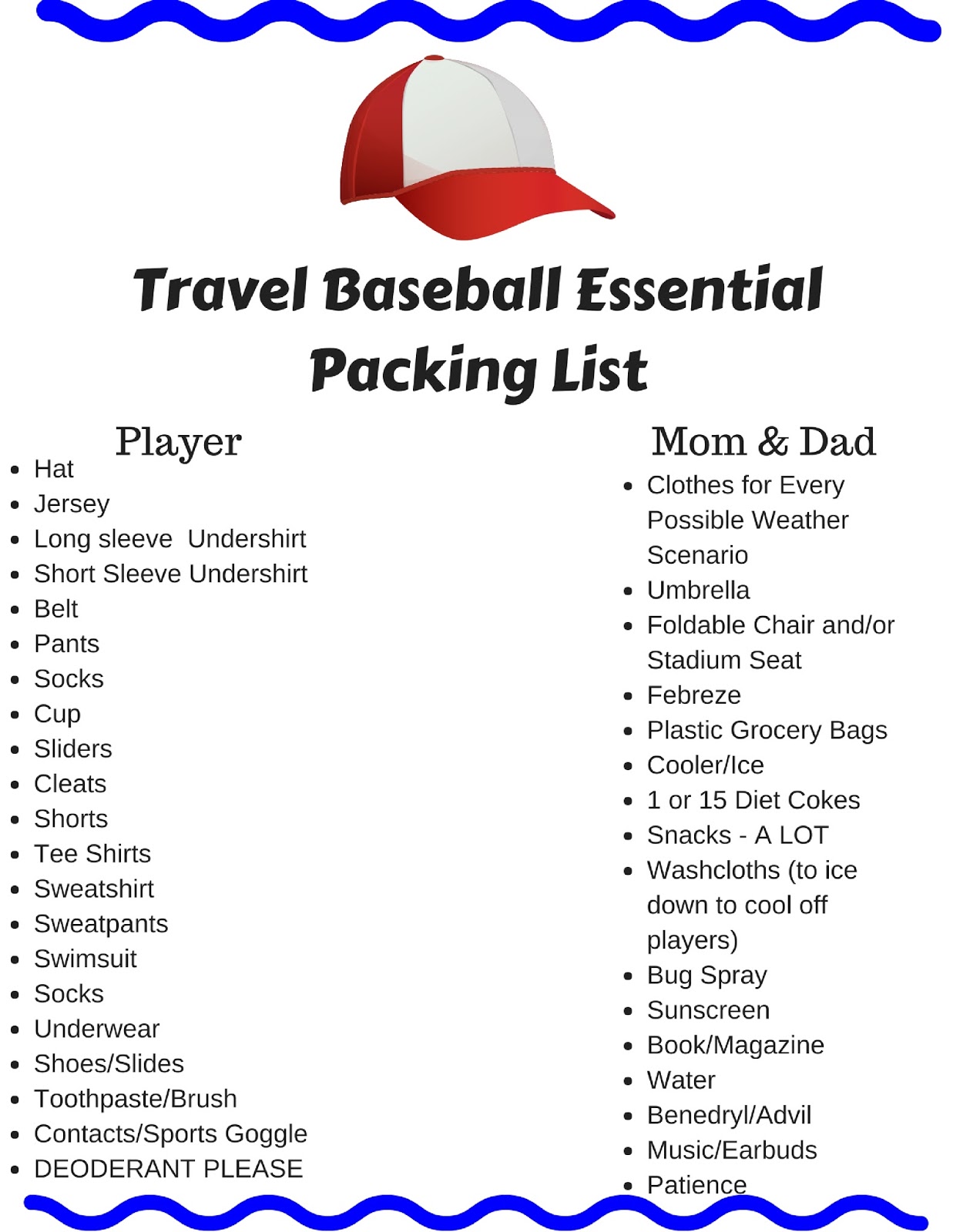 Baseball Game Packing List: What to Bring to a Baseball Game